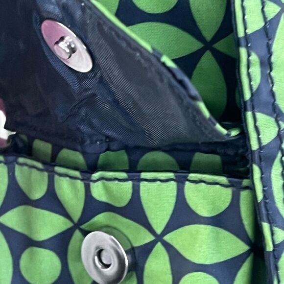 Emerald Green Geometric Diaper Shoulder Bag with Adjustable Strap - Picture 6 of 12